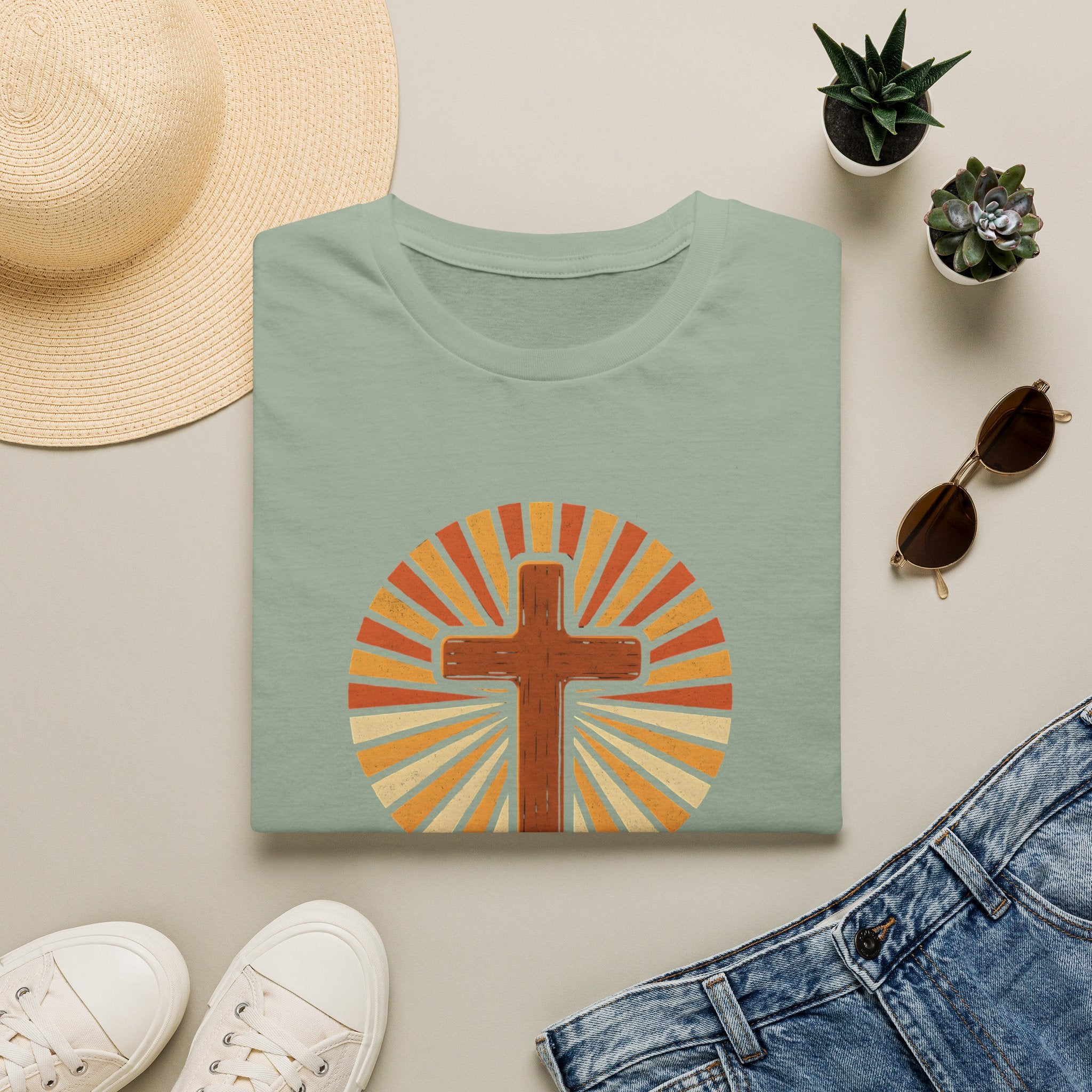 Cross with Sunburst Rays T-Shirt